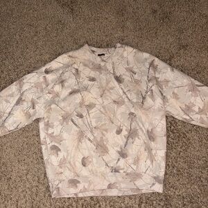 UNISEX Light Camo Oversized Fleece Cream  Abercrombie and Fitch sweatshirt